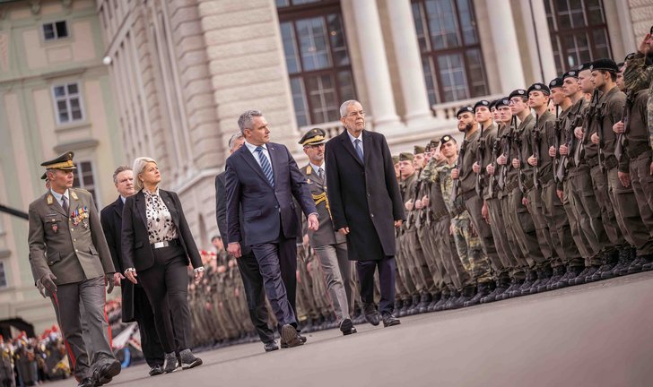 Angelobung von 950 Rekruten auf dem Wiener Heldenplatz am Staatsfeiertag. (Foto: Bundesheer/Paul Kulec)