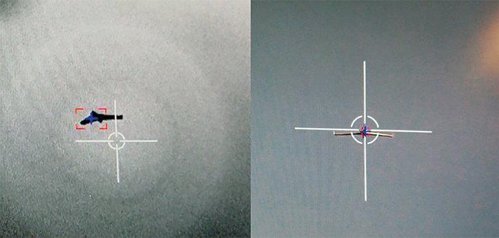 Die Zielverfolgung der Drohnen ist Voraussetzung für eine erfolgreiche Bekämpfung. (Links mit Infrarot- und rechts mit einer Tagsichtkamera). (Foto: FIFIATS)