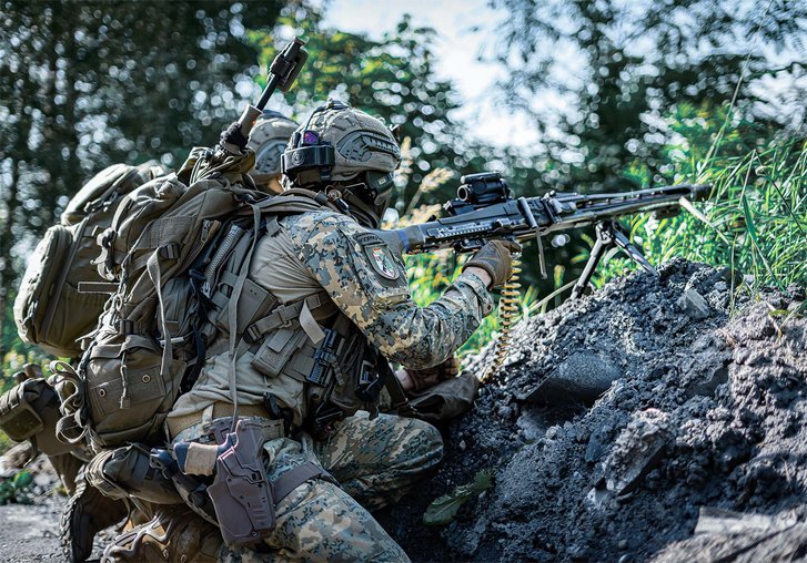 Die unmittelbare Feuerunterstützung übernimmt ein MG-Trupp. (Foto: Bundesheer/Paul Kulec)