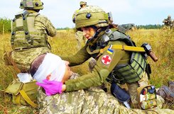 Bei einer der Übungen stand medizinische Versorgung unter Feindbeschuss am Trainingsplan. (Foto: Ukrainische Streitkräfte)